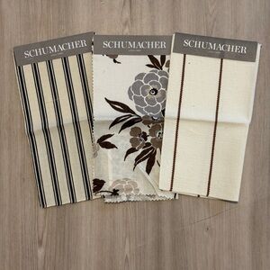 Schumacher Fabric Swatches - Black, Brown, Cream